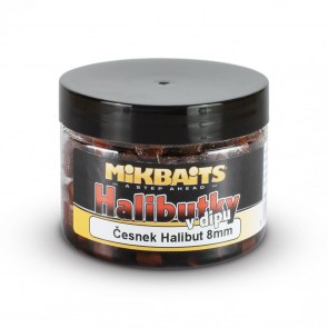 MIKBAITS Halibutky v dipu 8mm Česnek&Halibut 150ml